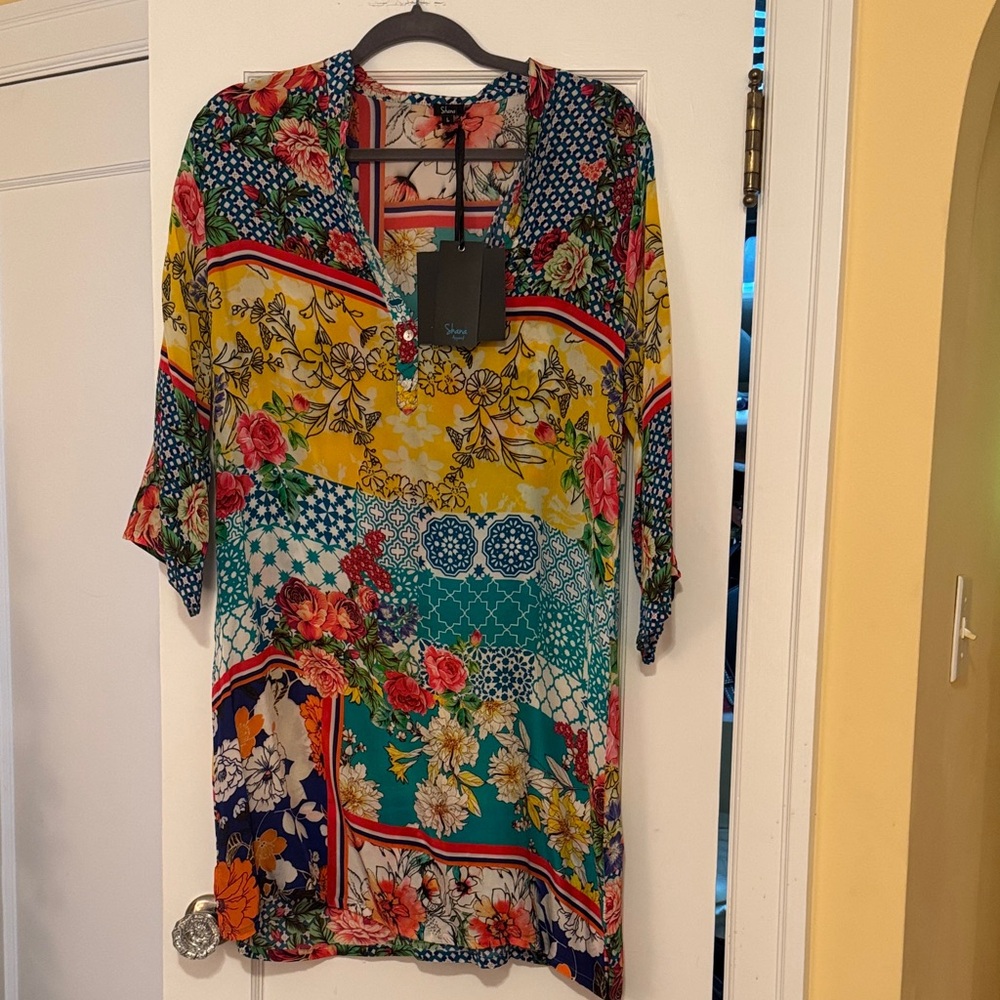 Shana Colorful Floral Tunic Dress